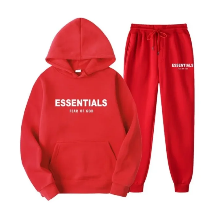 Essentials Hoodie Fear of God Red TrackSuit