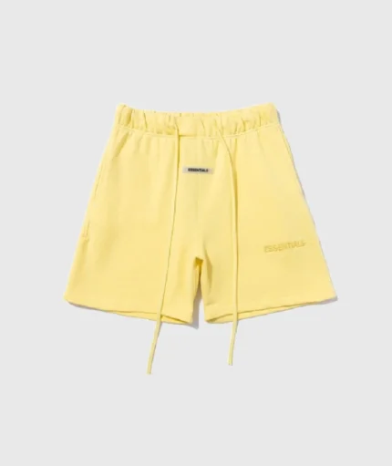 Essentials Fear of God Logo Shorts Yellow